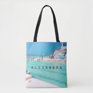 Bolsa Tote Piscina do Oceano de Praia Azul Aqua