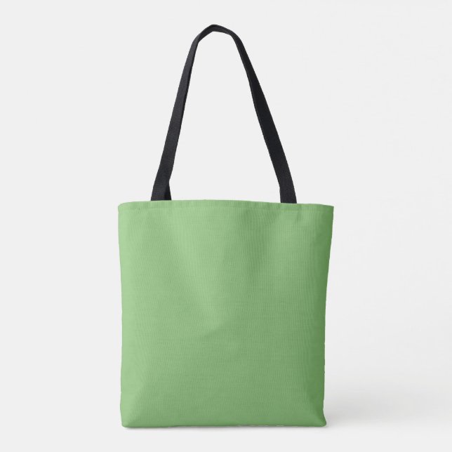 Bolsa Tote Pistachio Nut Verde Cor Sólida (Verso)