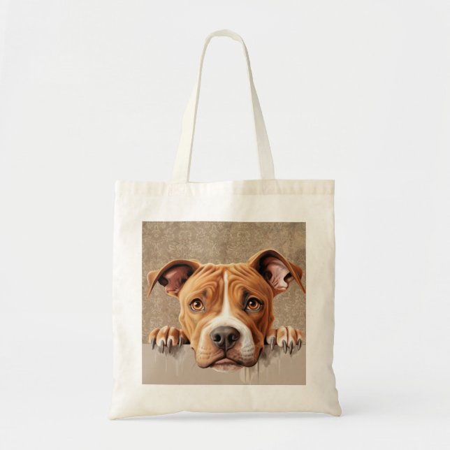 Bolsa Tote Pit Bull Americano Peking Puppy Dog Pet (Frente)
