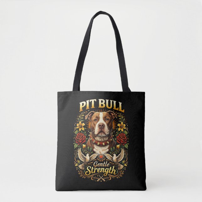 Bolsa Tote Pit Bull: Força Gentil (Frente)