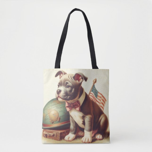 Bolsa Tote Pit Bull Terrier Painting (Frente)