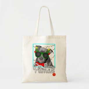 Bolsa Tote Pitbull - pitbull natal de cão em pitmas feliz