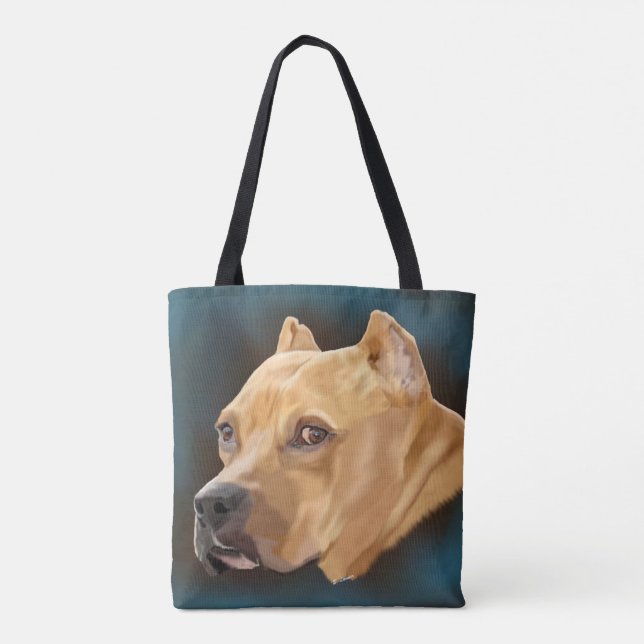 Bolsa Tote Pitbull Terrier Vermelho (Verso)