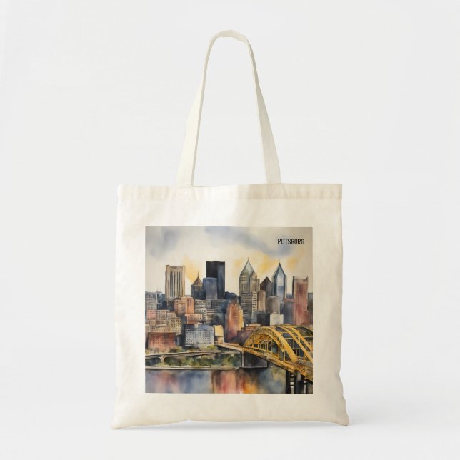 Bolsa Tote Pittsburgh Cityscape (Frente)