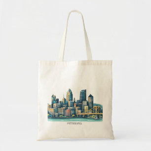 Bolsa Tote Pittsburgh Cityscape