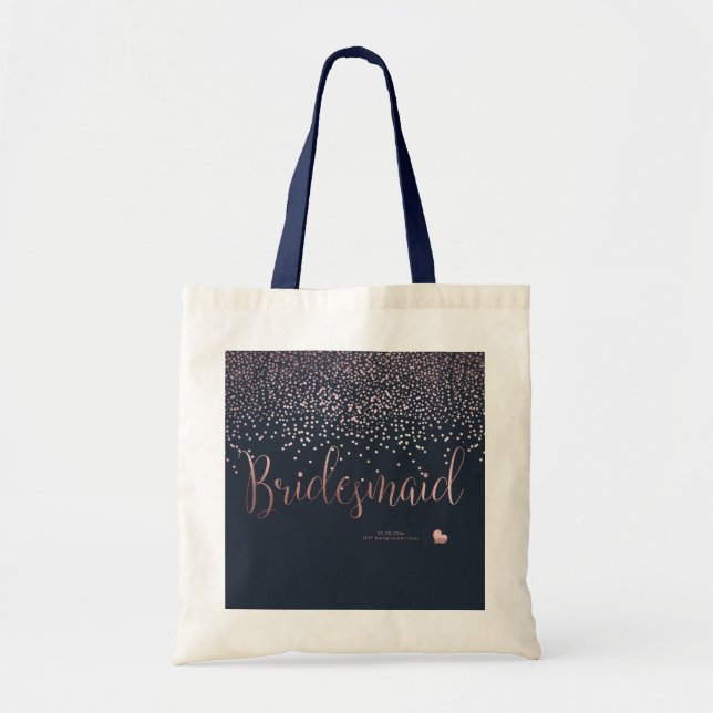 BOLSA TOTE PIXDEZINAS BRIDESMAID FAUX ROSA CONFETTI (Frente)