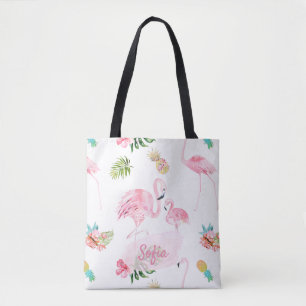BOLSA TOTE PIXDEZINAS PINK FLAMINGOS PARA BEBÊ