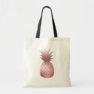Bolsa Tote PixDezines Abacaxi em Faux Dourado Rosa