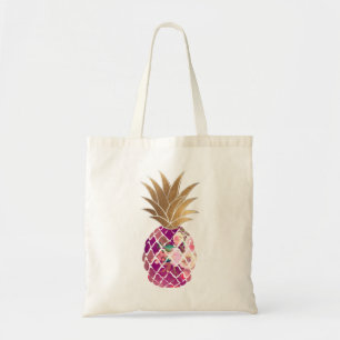 Bolsa Tote PixDezines Aloha Abacaxi+Faux Ouro