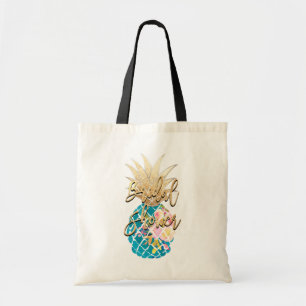 Bolsa Tote PixDezines Aloha Abacaxi+ Ouro Falso +Água
