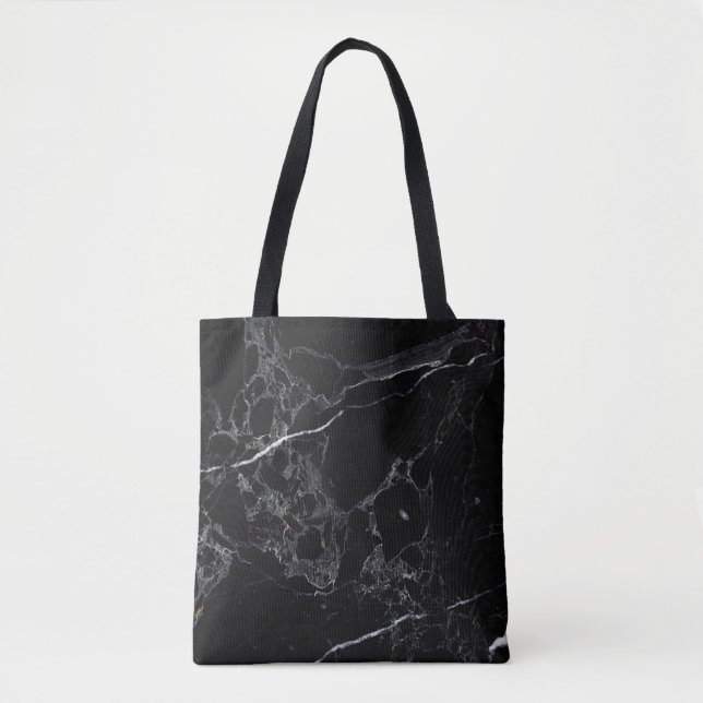 Bolsa Tote PixDezines BLACK MARBLE (Frente)