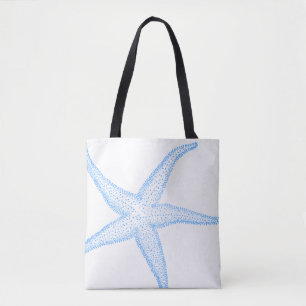 Bolsa Tote PixDezines Blue Starfish/DIY cor de fundo