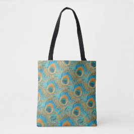 Bolsa Tote PixDezines Desenhado à Mão H2 Pavão/Azul Cobalto/A