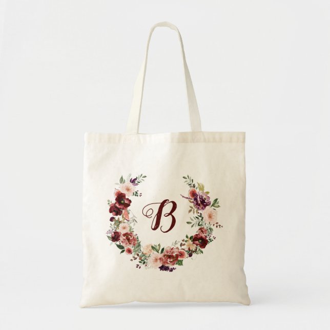 Bolsa Tote PixDezines H2 Flores de Noiva Rosa Borralho Borgon (Frente)