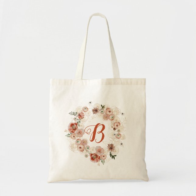 Bolsa Tote PixDezines H2 Jardim de Outono Flores Chá de Noiva (Frente)