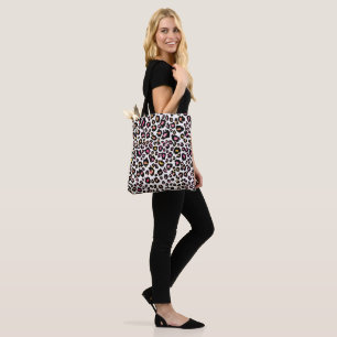 Bolsa Tote PixDezines Leopard Print/Pink+Orange/DIY fundo