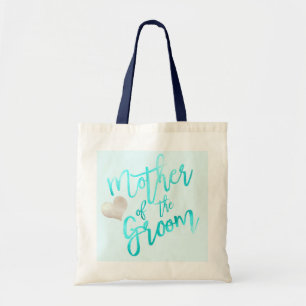 Bolsa Tote PixDezines Mãe de Groom/Faux Foil/Blue/Script