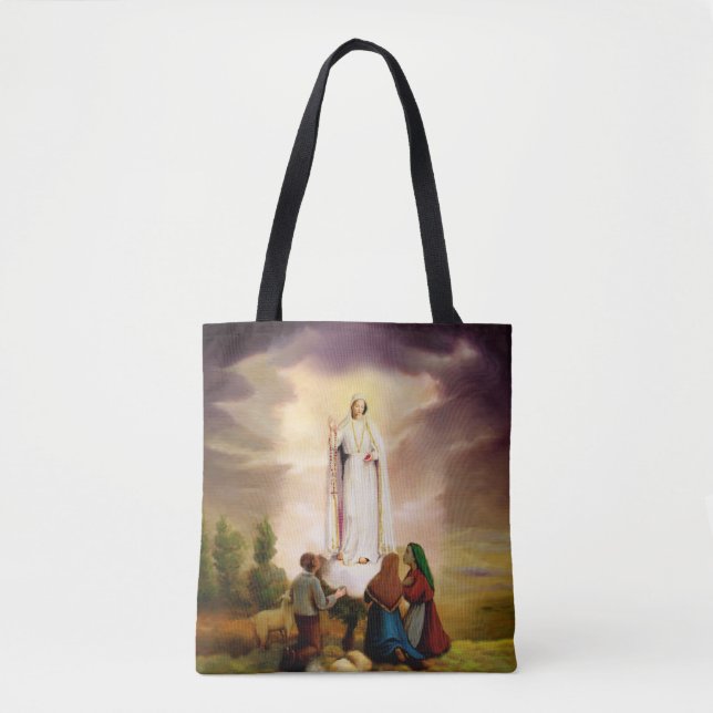 Bolsa Tote PixDezines Nossa Senhora de Fátima (Frente)