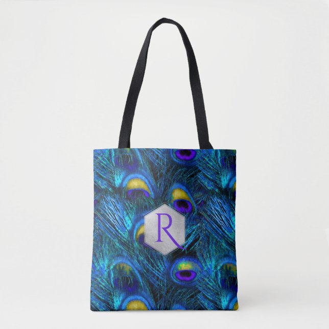 Bolsa Tote PixDezines PSIQUEDÉLICO AZUL PEACOCK (Frente)
