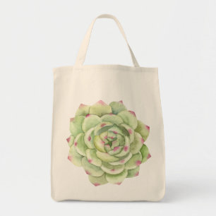 Bolsa Tote PixDezines Rosa do Deserto, Vegetação Suculenta