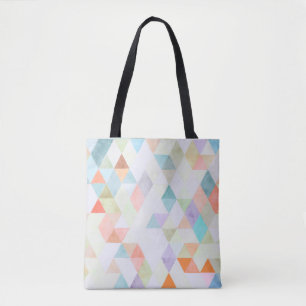 Bolsa Tote PixDezines Triângulos de Algodão Doce Aquarela