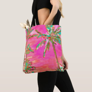 Bolsa Tote PixDezines Vintage Hawaiian Beach/Pink