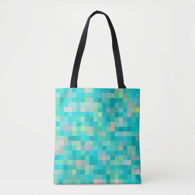 Bolsa Tote Pixel Art Multicolor Patterno (Frente)