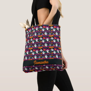 Bolsa Tote Pixel Ghosts Halloween Sweater Padrão