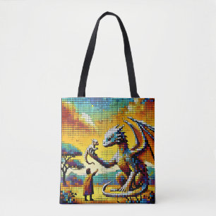 Bolsa Tote pixelated image of a dragon trainer