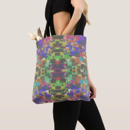 Bolsa Tote Pixelated Patterned Beyond Colors Of The Rainbow