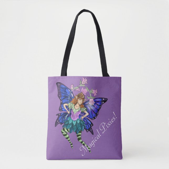 Bolsa Tote Pixie Asas Azul (Frente)