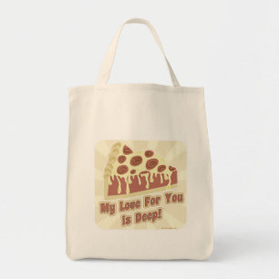 Bolsa Tote Pizza Adora Deep Dish Engraçado Slogan de Comida 