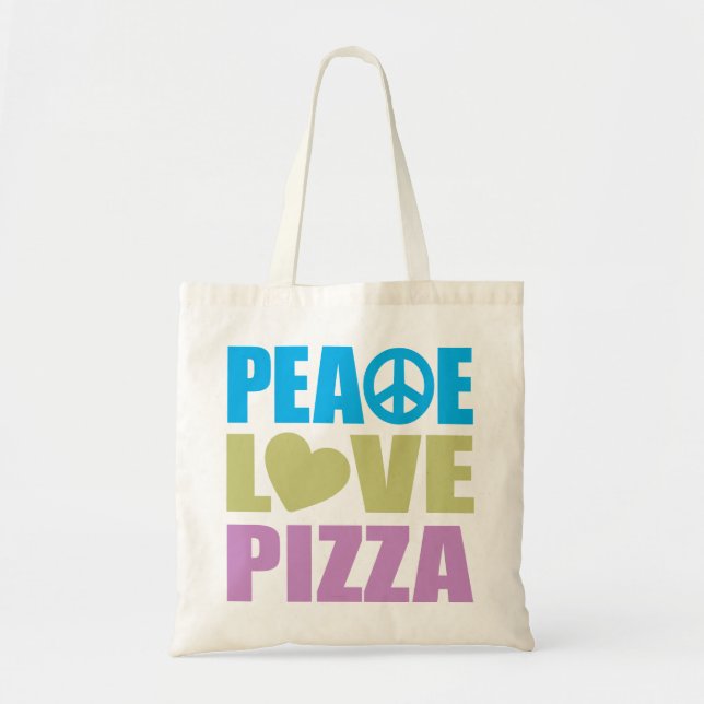 Bolsa Tote Pizza do amor da paz (Frente)