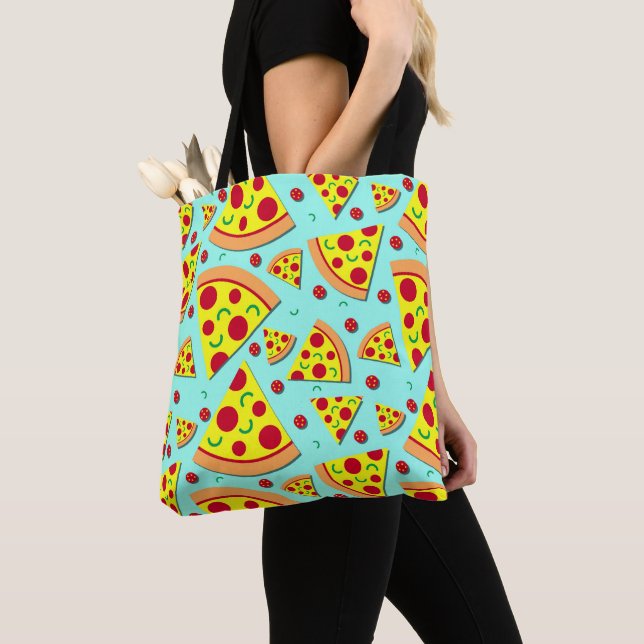 Bolsa Tote Pizza Lover Fatias de Pepperoni Impressão (Close Up)