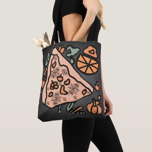 Bolsa Tote Pizza retrô com torção de abóbora (Close Up)