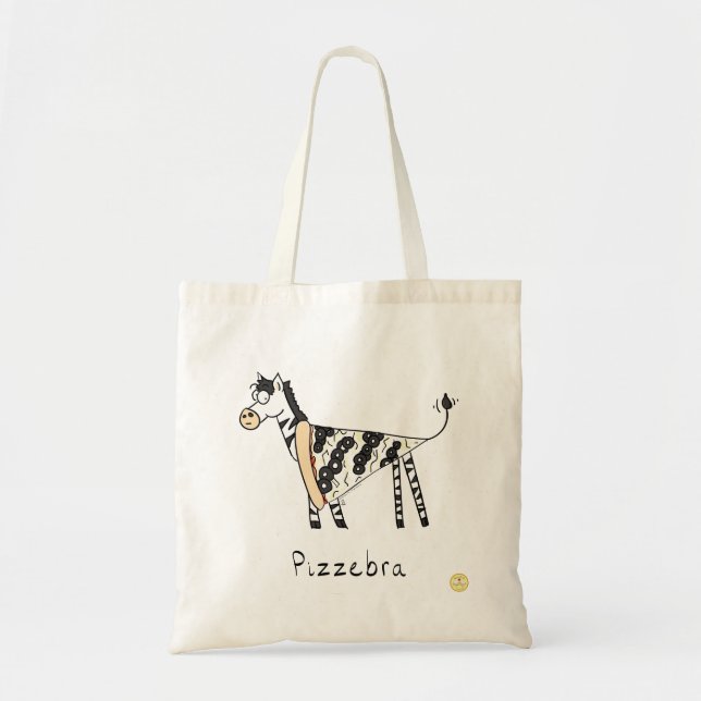 Bolsa Tote Pizza Zebra Cute Kids Cartoon (Frente)