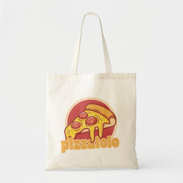 Bolsa Tote pizzaiolo presente engraçado para fazedores de piz (Frente)