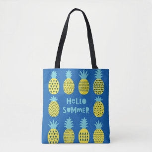 Bolsa Tote Placa de colheita de abacaxi divertida Design