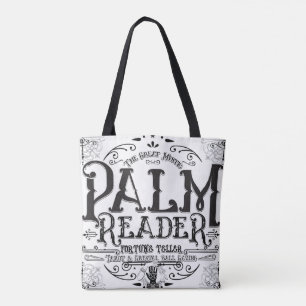 Bolsa Tote Placa de Leitora de Palma Mágica Vintage Contadora