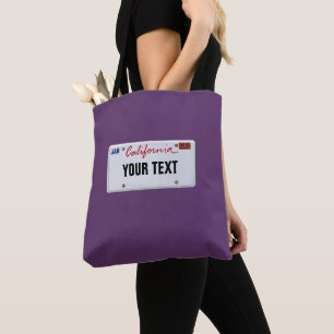Bolsa Tote Placa de licença da Califórnia (personalizável)