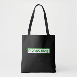 Bolsa Tote Placa de matrícula de veículos na Palestina - não