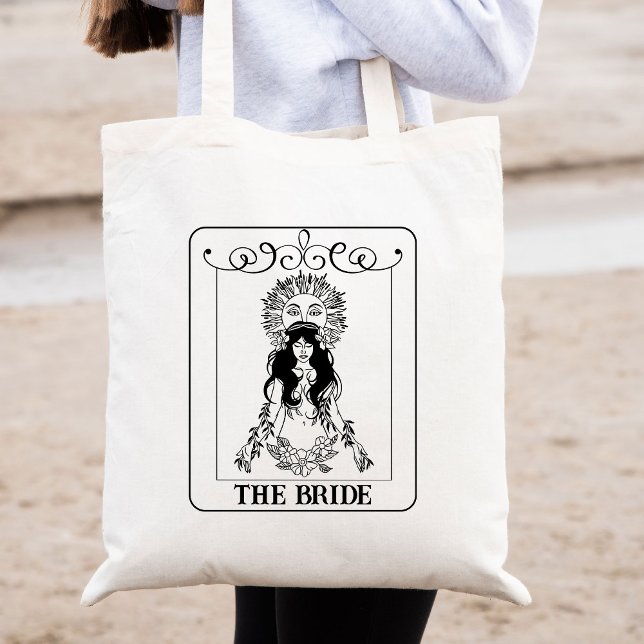 Bolsa Tote Placa de Tarot Celestial Bachelorette Bride Person (Criador carregado)