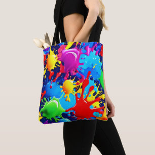 Bolsa Tote Placas de Tinta Vibrantes: Uma Declaração de Cores
