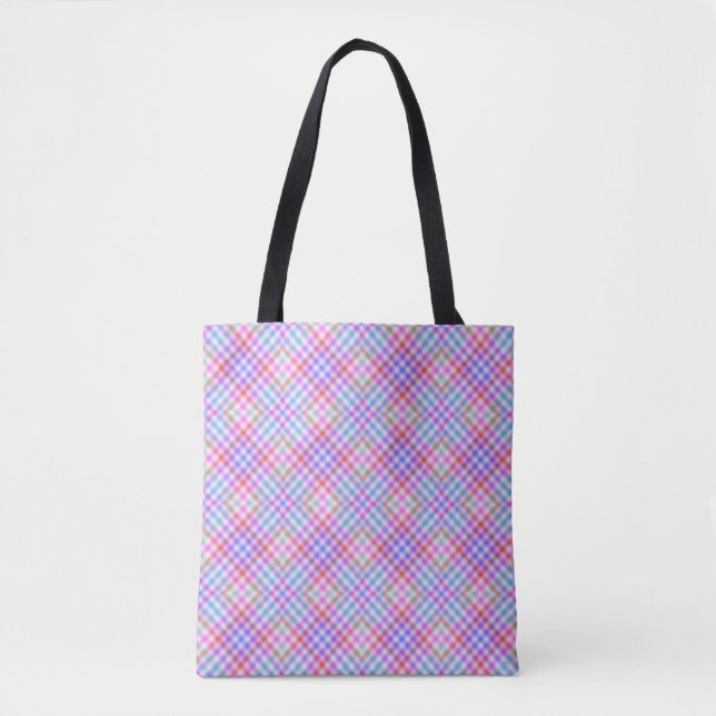 Bolsa Tote Plaid Fabric Texture Pattern (Frente)