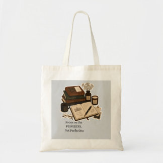 Bolsa Tote Planejador de Estudos Estética Dark Academia 