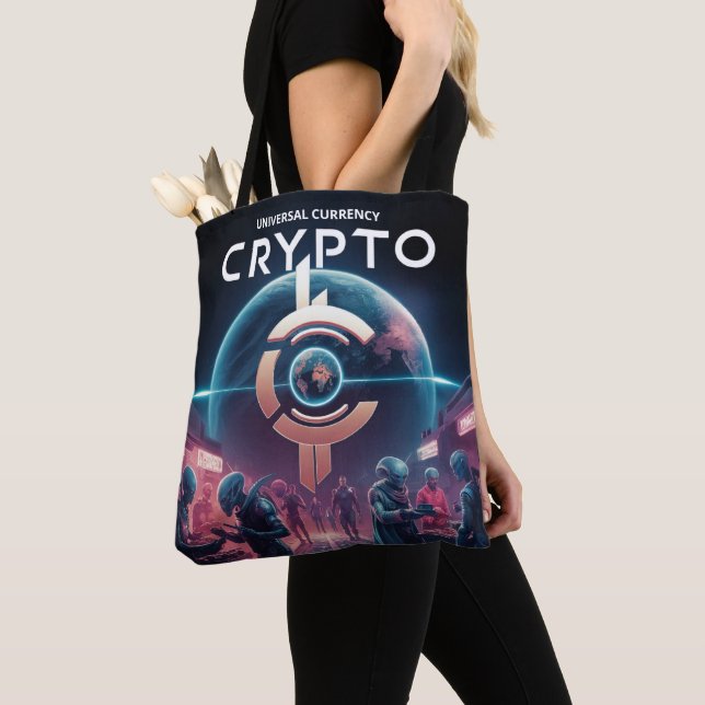 Bolsa Tote Planeta Crypto (Close Up)