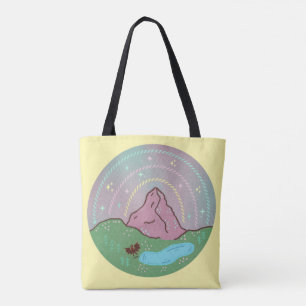 Bolsa Tote Planeta Natal do Homem-Mota Arte Cósmica de Folc
