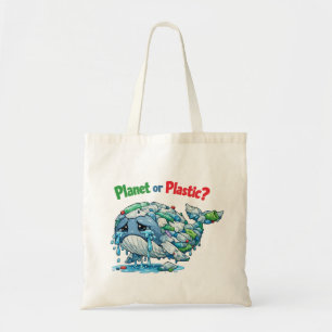 Bolsa Tote Planeta ou Plástico? Salve a Baleia do Oceano.