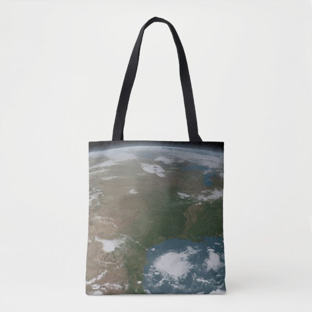 Bolsa Tote Planeta Panorâmico Terra E Os Eua. 2 (Frente)