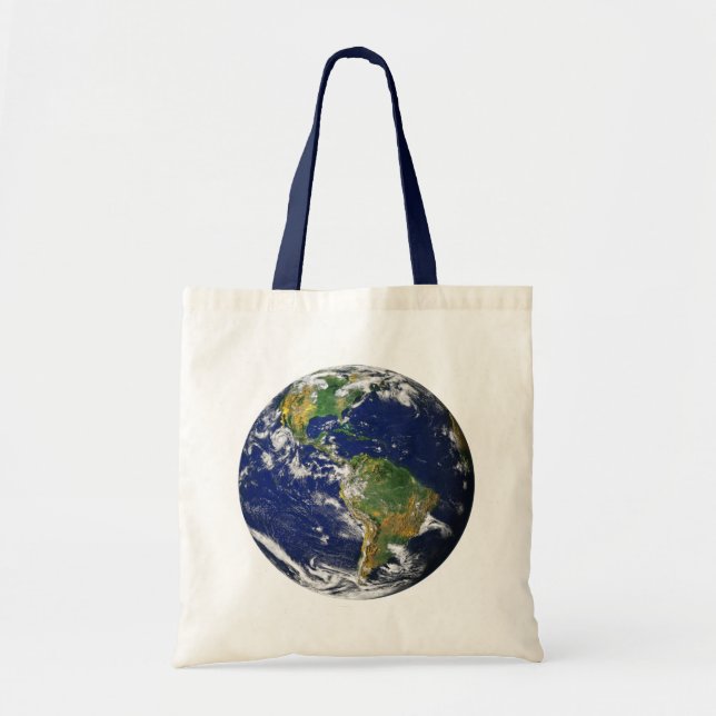 Bolsa Tote Planeta Terra - O Mármore Azul (Américas) (Frente)